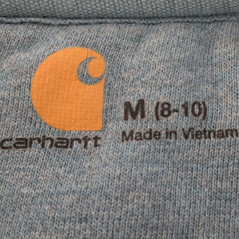 Carhartt Women's Clarksburg Quarter-Zip Pullover Hoodie Heathered Teal Green M - Picture 6 of 10